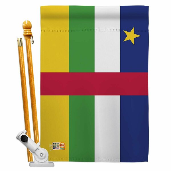 Cosa 28 x 40 in. Central African Republic Flags of the World Nationality Impressions Vertical House Flag CO2017301